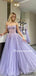 Simple Sweetheart A-line Tulle Long Prom Dresses, PDS0156