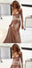Mermaid V-neck Champagne Satin Long Prom Dresses,Cheap Prom Dresses,PDY0509