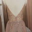 A-line Spaghetti Straps V-neck Tulle Evening Dresses ,Cheap Prom Dresses,PDY0607