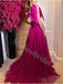 Elegant One shoulder Side slit A-line Prom Dresses,PDS0810