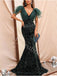 Elegant V-neck Sleeveless Mermaid Prom Dresses,PDS0838