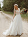 Newest V-neck A-line Long Sleeve Chiffon Lace Long Wedding Dresses, WDS0072