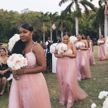 New Arrival V-neck Lace Tulle A-line Long Bridesmaid Dresses, BDS0142