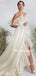 Charming Straight A-line Side Slit Lovely Wedding Dresses,WDS0118
