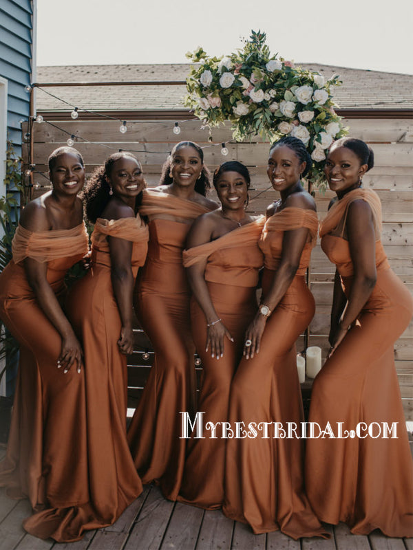 Mismatched Straight Tulle Mermaid Long Bridesmaid Dresses, BDS0143 mybestbridal Mismatched Straight Tulle Mermaid Long Bridesmaid Dresses, BDS0143 mybestbridal