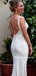 New Arrival V-neck Mermaid Open Back Long Wedding Dresses Online, WDS0081
