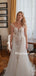 Spaghetti Straps A-line Tulle Lace Long Wedding Dresses With Train. WDS0112