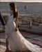 V-neck Ivory Lace Beach Wedding Dresses.Cheap Wedding Dresses, WDY0279