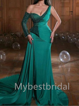 Sexy One-shoulder Sweetheart A-line Prom Dresses, PDS0493