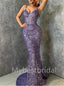 Sexy V-neck Spaghetti straps Mermaid Prom Dresses , PDS0375