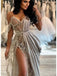 Sexy Off shoulder Sleeveless Side slit Sheath Prom Dresses,PDS0998