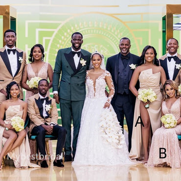 Mismatched V-neck Side slit Elegant Simple Long Mermaid Dressess, BDS0289