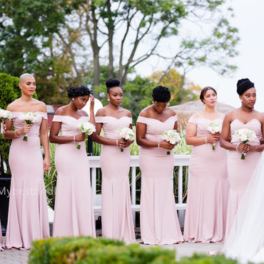Off-shoulder Mermaid Elegant Simple Pretty Long Bridesmaid Dresses,BDS0226