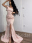 Elegant One shoulder Side slit Mermaid Prom Dresses,PDS0566