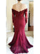 Long Sleeve Lace Mermaid Burgundy Long Bridesmaid Dresses Online, WGY0223