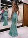Sexy Halter V-neck Mermaid Prom Dresses,PDS0904