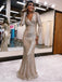Sexy V-neck Long sleeves Mermaid Prom Dresses,PDS0899