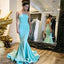 Simple Strapless Long Mermaid Zip Up Soft Satin Prom Bridesmaid Dresses, BG0023