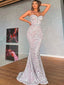 Sexy Spaghetti Strap Mermaid Tulle Appliques Long Prom Dresses, PDS0206