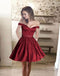 Simple Off Shoulder Red Short Cheap Homecoming Dresses 2018, BDY0233