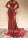 Elegant Off-shoulder Side slit Mermaid Prom Dresses , PDS0383