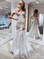 Sexy Off-shoulder Mermaid Lace Beach Wedding Dresses Online, WDY0256