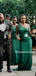Mismatched Mermaid Green Side Slit Long Bridesmaid Dresses, BDS0145