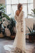 Long Sleeves V-neck White Lace Beach Wedding Dresses.Cheap Wedding Dresses, WDY0282