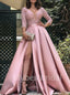 Sexy V-neck Long sleeves A-line Prom Dresses, PDS0494