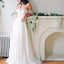 Popular Off Shoulder Long A-line White Chiffon Sexy Lace Wedding Dresses, WDY0103