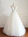 V Neck A-line Lace Long Custom Cheap Wedding Bridal Dresses, WDY0170