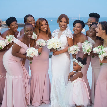 Off-shoulder Mermaid Elegant Simple Pretty Long Bridesmaid Dresses,BDS0226