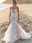 Sexy Sweetheart Mermaid Lace Tulle Long Wedding Gowns,WDS0120