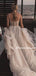 Sparkly Spaghetti Straps A-line Tulle Long Cheap Wedding Dresses, WDS0018