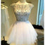 Charming mismatched cap sleeve sparkly mini for teens casual homecoming prom dresses, BDY0129