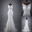 Elegant Sleeveless Mermaid Lace Up Popular White Lace Wedding Dresses, WDY0134