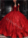 Red Sweetheart Off shoulder Ball-gown Prom Dresses,PDS0865