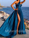 Elegant One-shoulder Side slit A-line Prom Dresses, PDS0476