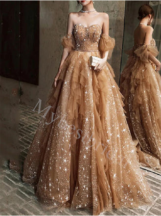 Elegant Sweetheart Sleeveless A-line Prom Dresses,PDS0855