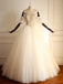 Off Shoulder Beaded A-line Lace Long Custom Cheap Wedding Bridal Dresses, WDY0171