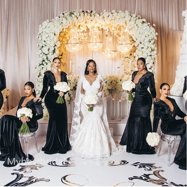 Elegant V-neck Long sleeves Simple Long Sheath Dressess, BDS0293