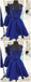 V Neck Beaded Royal Blue Two Piece Homecoming Dresses 2018, BDY0314