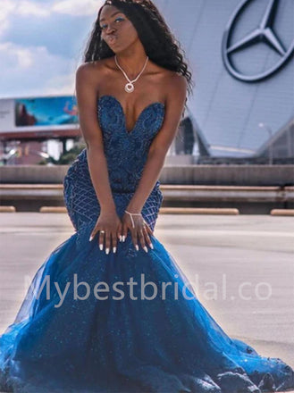 Sexy Sweetheart Sleeveless  Mermaid Prom Dresses, PDS0530