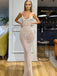 Sexy Spaghetti Strap V-neck Mermaid Sequin Long Prom Dresses, PDS0208
