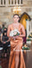 Spaghetti Strap Side Slit Simple Long Bridesmaid Dresses, BDS0147