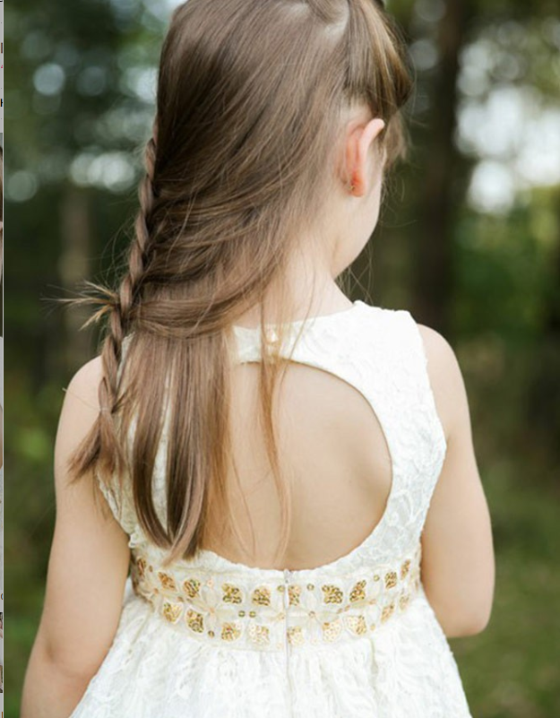 A-Line Open Back White Lace Flower Girl Dress with Sequins,Cheap Flower Girl Dresses ,FGY0232