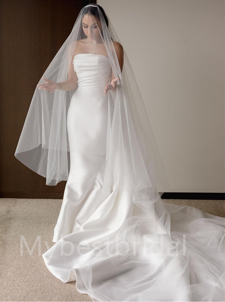 Simple Sweetheart Mermaid Open back Wedding Dresses, WDY0218