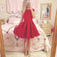 Elegant Satin Red Sleeveless Short A-line Homecoming Dress,BDY0159