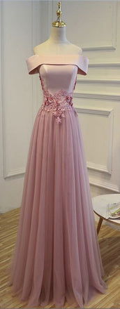 Outlet Morden Pink Long Prom Evening Dress With Lace Up Sequin Tulle Floor-length Dresses  , PDY0175
