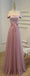 Outlet Morden Pink Long Prom Evening Dress With Lace Up Sequin Tulle Floor-length Dresses  , PDY0175